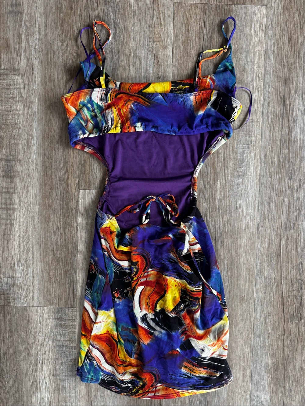Vibrant Abstract Bodycon Mini Dress - Multicolor - Picture 4 of 4